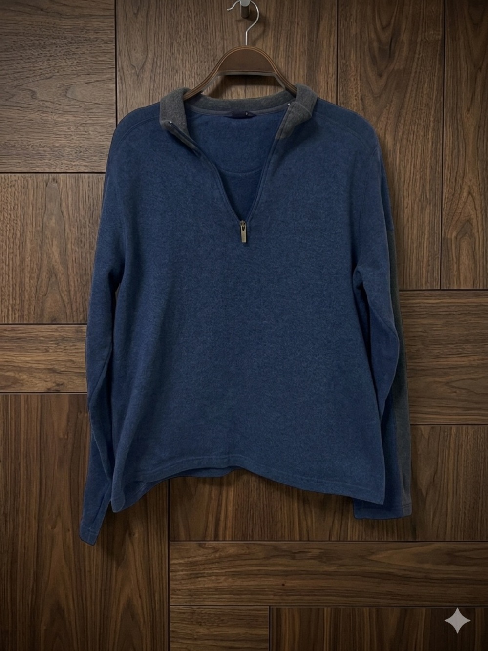 Lands' End Men's Navy Blue Half-Zip Sweater